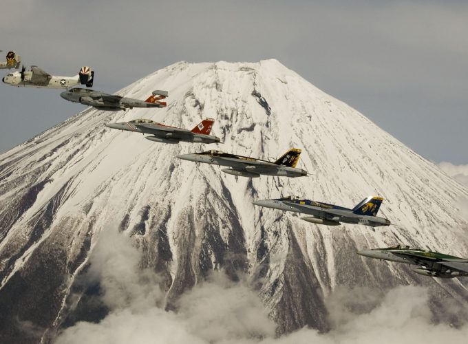 Wallpaper fighter aircraft, Mount, Fuji, U.S. Air Force, Military 6580818380